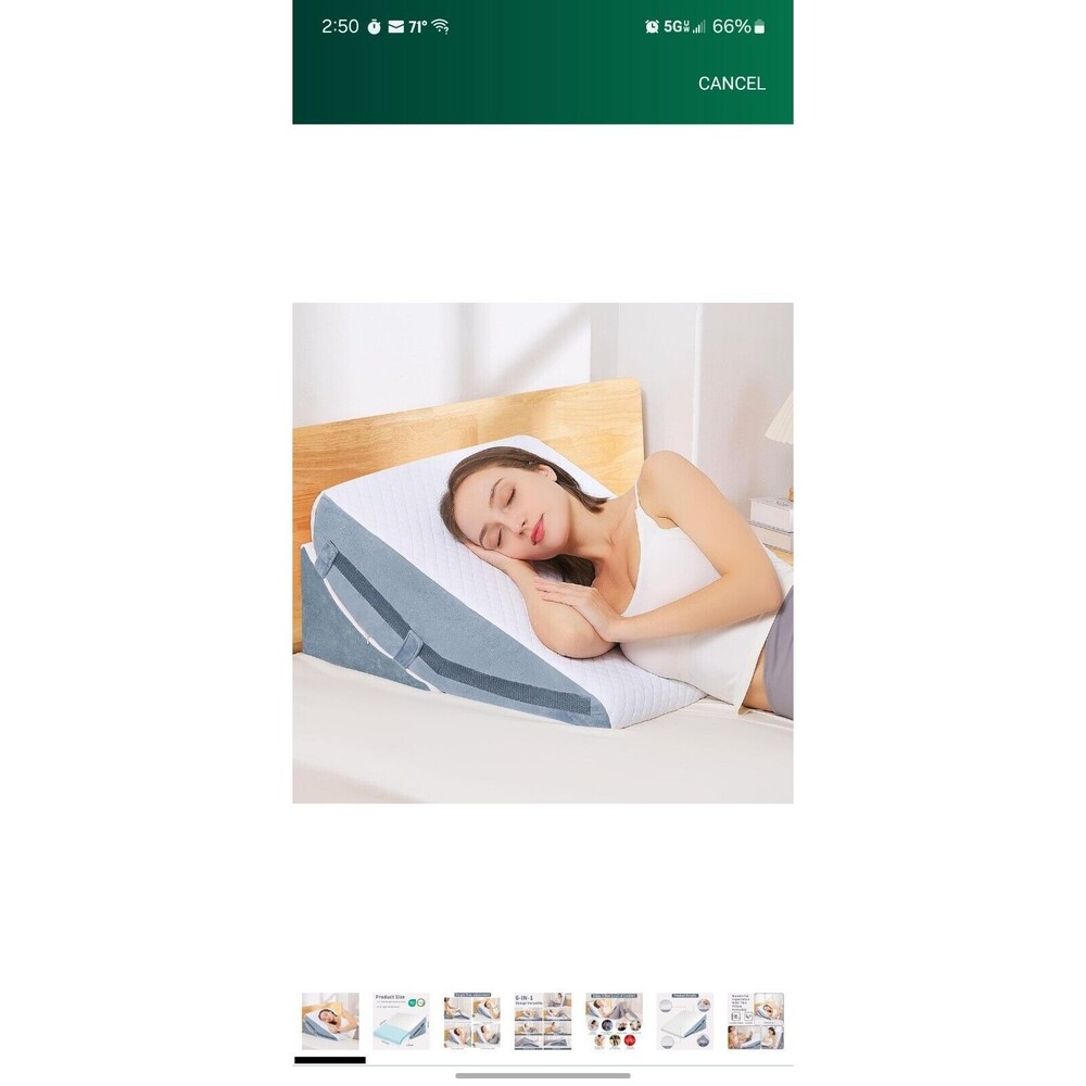 $105 FSCGIFE Bed Wedge Pillow for Sleeping Adjustable Memory Foam Triangle Wedge